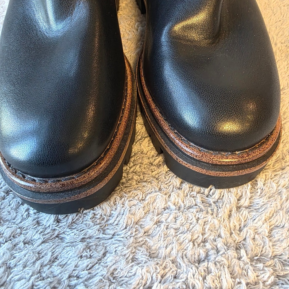 Kork-Ease Black Leather Combat Boots - Picture 5 of 10